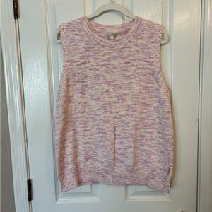 J. Crew Pink and Cream Knit Sleeveless Women’s XL New with Tags Knit Summer